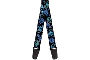Buckle-down Sangle de guitare 34-60" Electric Stitch Poses Black/Neon Blue