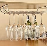 Impulse International Stainless Steel Wall Mouting Wine Glass Holder/Rack,(Double Line)