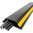 N\B Floor Cord Cover Prevent a Trip Hazard Perfect for Office, Home, 1.82m, Cable Cavity 50mm x 14mm (6ft, Black Yellow)