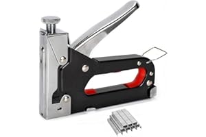 ATEK Heavy Duty Staple Gun with 1000 Staples – 3-in-1 Upholstery & Wood Stapler with Adjustable Force – Quick Jam Release, Anti-Slip Handle, Premium Steel Construction for DIY, Furniture & Carpentry