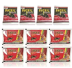 Rat Killer Combo for Home Biscuit (25gm x 6 pcs) Granuale (50gm x 4 pcs) mice Rat Killer Rodent Control Pet Safe, Mostly Die Outside