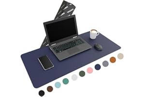 WURK Tappetino per Mouse Grande [90 cm x 43 cm] - Tappetino Scrivinia - Mousepad XXL - Pelle PU Impermeabile + Scamosciata Antiscivolo (Blu)