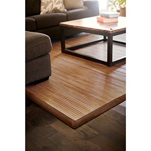 Bambusteppich CLASSIC 200x300cm, 17mm Stege, breite Bordüre, massives Bambus | Bordürenteppich | Teppich | Bambusmatte | Wohnzimmer | Küche | Markenprodukt von DE-COmmerce | nachhaltig und ökologisch