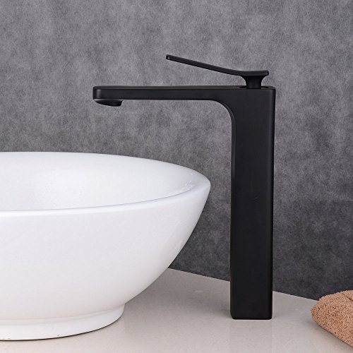 Beelee Wasserhahn Hohe Schwarz Bad Armatur Waschbecken Waschbeckenarmatur Einhebelmischer Badarmatur Mischbatterie Armaturen für Bad - 2