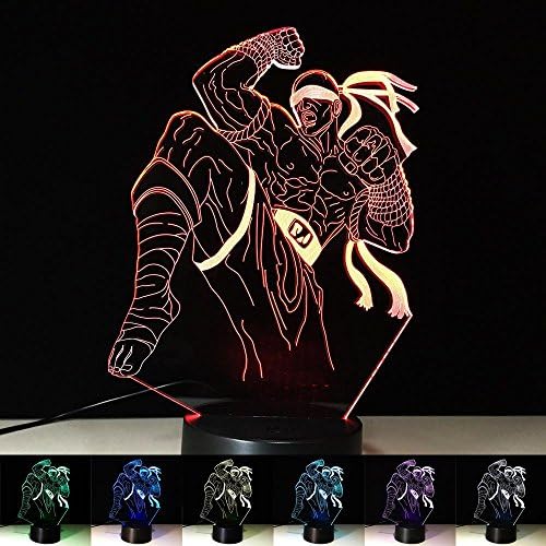 OOFAY Lights Modern Lee Sin LED Lamp 7 Colors Light Acrylic Creative Table Lamp USB No.5 Battery 21cm 15cm 3D Illusion Indoor Decoration Bedside Children Clothing Store Touch Lamp