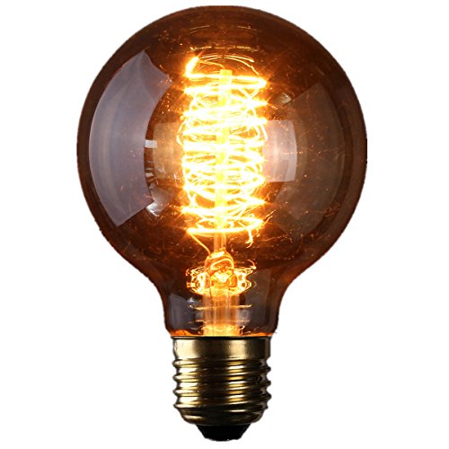 Kingso 1 bombilla Edison G80 de 64 anclajes, cristal, rosca E27 60 W 2