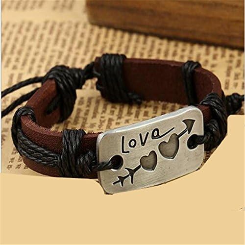 A Zinc Alloy Environmental Protection Male And Female General Adjustable Arrows Through The Heart Of The Leather Bracelet , black