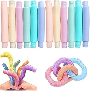 BOTIST Pop Tube Toy Stretchy Bendable Pipe Toy / Fidget Toy for Girls & Boys / Stretchy Tube Sensory Toy / Tress Relief Toy ( Multi Colour ) (2 Pieces only.)