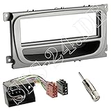 ford galaxy wgr autoradio ausbauen  Einbauset: Autoradio 1-DIN Radioblende Blende + Fach Silber + Quadlock Radioanschlusskabel Radio Adapter für Ford Mondeo (BA7) ab 06/2007 Focus (DA3) S-MAX (WA6) Galaxy (WA6) ab 2007 C-MAX (DM2)