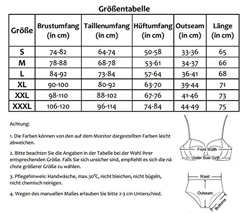 TDOLAH Damen Welle Spitze Bikini-Set Tankini Top mit Slip Strand Bademode - 3