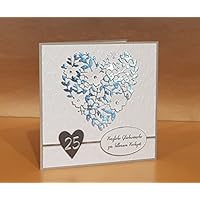Karte Silberhochzeit, Silberne Hochzeit, 25. Hochzeitstag, Handarbeit