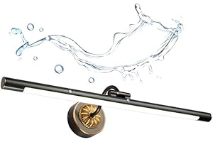 ‎ACMHNC ACMHNC LED Spiegelleuchte Retro Messing Spiegellampe Vintage Antik Badlampe Bad wasserdichte Wandleuchte Schminklicht Für Spiegel Schminktisch Badzimmer,Neutralweiß 4000K,Schwarz,L75CM/15W