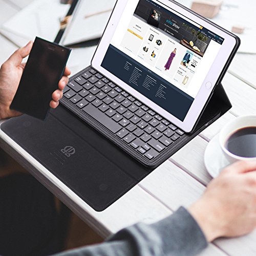Boriyuan IPad Pro 9.7 Bluetooth Tastatur Hülle, Smart Case Stand Folio Hülle mit abnehmbare Wireless Bluetooth Tastatur Keyboard Case für Apple iPad Pro 9,7 Zoll- (Schwarz) - 6