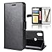 Produktbild BQ Aquaris X Pro Hülle, Disland R64 Flip PU Leder Brieftasche Case Cover für BQ Aquaris X Pro Mit Kartenhalter und Stand Funktion [Full Protector] [Perfect Fit],Schwarz