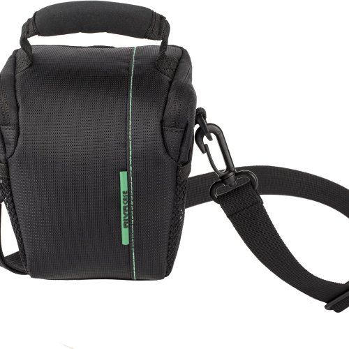 RIVACASE Tasche f  r Kompakt- und Systemkameras - elegante Kameratasche mit Zubeh  rf  chern und G  rtelschlaufe - Schwarz