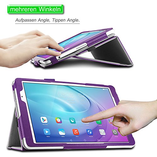 HuaWei MediaPad T2 10.0 Pro Hülle, Infiland Slim Fit Folio PU-lederne dünne Kunstleder Schutzhülle Cover Tasche für Huawei MediaPad T2 10.0 Pro 25,7 cm (10,1 Zoll) IPS Tablet PC(Lila) - 3