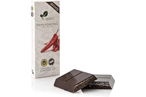GENERICO Ciokarrua | Cioccolato di Modica Peperoncino IGP | Cioccolato Grezzo Lavorato Modica | Tavoletta Cioccolato Senza Lattosio | Cioccolata 1 Tavoletta - 100 Grammi