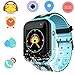 Produktbild C-Xka Kinder Telefon Uhr, Farbbildschirm Student Smart Positionieren Anruf AGPS Position Tracker SOS Wecker Armbanduhren Für Kinder Mädchen Und Jungen (Farbe : Blau)