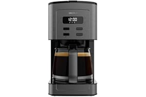 Cecotec Cafetera de Goteo Coffee 56 Time, 800W de Potencia, Programa tu café, Acero Inoxidable, Pantalla LCD, Boquilla antigoteo, Capacidad 1,3L para 10 tazas, Autoapagado, Deposito con ventana