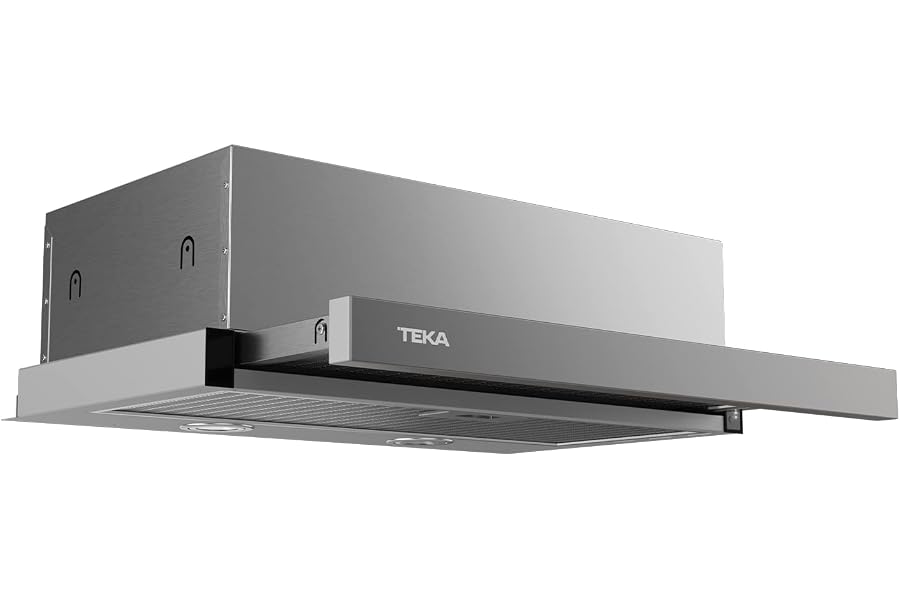 TEKA Campana Extractora Integrada 60 cm, 3 Velocidades, Motor Doble, Sistema de Recirculación de Aire, Filtro de Carbón, de A
