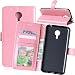 Produktbild Nancen Meizu MX5 / M575M (5.5 Zoll) Lederhülle Neu Style Acht Farbe Weich PU Flip Case Ledertasche / Schutz Etui, Einfach Vintage Kollektion Karten Slot Foto Wallet Hülle Handy Tasche Zubehör
