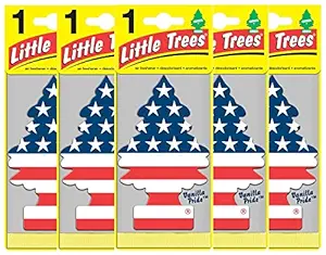 Little Trees Car Air Freshener Cotton Paper - Set of 5 (Vanilla Pride)