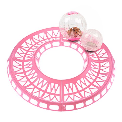 ZaotePet Training Runway Track Hamster Exercise Running Toy Ball Track Toys for Mouse Chinchilla Rat Gerbil Without Balls Random Color for Delivery