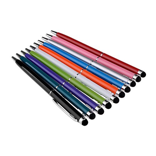 Yizhet 10x 2in1 Eingabestift + Kugelschreiber Stylus Stift Touch Pen mit Clip Design fÃ¼r iPhone iPad Samsung Galaxy und alle Smartphone Handy Tablet mit kapazitiven Touchscreen (Slim Design)