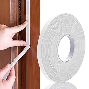 EAYIRA Dust and Noise Insulating Form Self-Adhesive Doors Windows Rubber Gap Sealing Tape 3mm Thick and 10m Long, White