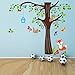 Produktbild XXXL Wandtattoo Wandsticker Sticker Vögel Eichhörnchen Fuchs Baum Kinderzimmer
