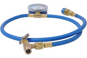 Kit de tuyau de charge Lioobo pour tuyau de recharge AC Freon Tuyau de climatisation Tuyau de réfrigération Kit de mesure de pression avec jauge pour voiture R134A