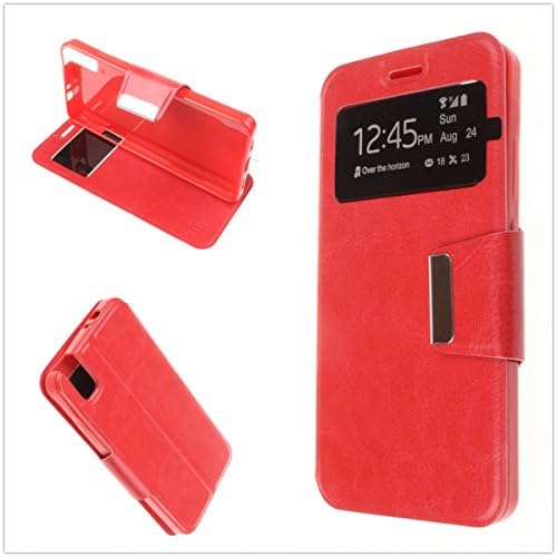MISEMIYA - Case Cover Huawei Shot X / Huawei Honor 7i - Case Only, Cover VIEW Support,Red