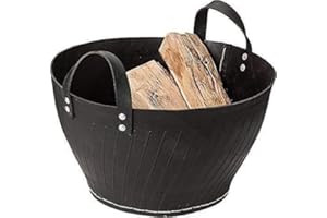 linoows Alt Reifen Gummikorb Kaminholzkorb aus Alten Autoreifen, Kohlenkorb 41 cm