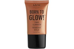 NYX Professional Makeup Iluminador líquido Born to Glow Liquid Illuminator, Maquillaje fluido con brillo, Iluminador, Base de maquillaje, Fórmula vegana, Tono: Sun Goddess