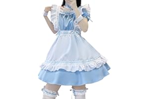 Aurueda Anime French Maid Dress śliczna sukienka pokojówka Cosplay sukienka na Halloween kostium pokojówka zestaw