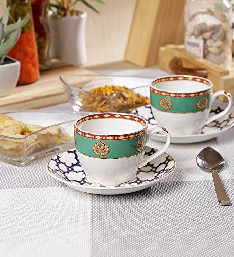6% OFF on Sanjeev Kapoor Virasat Bone China Cup Saucer Set, 200ml