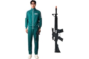 ZZ DISFRAZZES | Disfraz Chándal Verde Hombre, Kit Disfraz Calamar Adulto Carnaval - Conjunto Verde con accesorios para Fiestas, Halloween y Carnaval