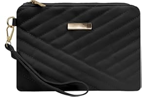 AdiStylinno Women's Wristlets, Large Capacity Clutch Ladies PU Leather Purses Minimalist Phone Bags for Women, Slim Zipper Handbag with Detachable Wrist Strap