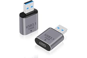Duttek Adaptateurs USB C vers USB A 10Gbps, Adaptateur Type C Femelle vers A Mâle OTG Charge Rapide pour iPhone, MacBook, PC, Ordinateur Portable (2 Pack)