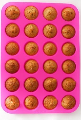 KAIL Silicone BPA Mini Muffin Top Pan Nonstick Pan 24 Cups Reusable Silicon Bakeware