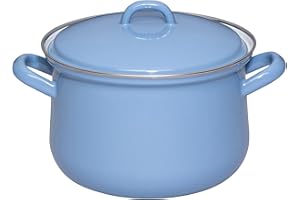 Riess, 0607-128, garnek do mięsa z pokrywką 18 cm, 2,5 l, emalia, edycja CLASSIC NATURE BLUE MEDIUM, 1,41 kg, 2,5 litra, 25,5 x 19,8 x 12,5 cm
