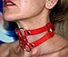 Produktbild Exklusives Halsband Halskorsett Halsschmuck mit 2 Ringen ROT BDSM Fetisch Erotik