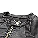 Chinaface Boy's Trendy Stand-Collar PU Leather Spring Moto Jacket Black-S