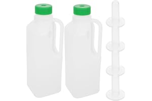 Cabilock 2 Stücke Lamm Milchflasche 850ml Kälber Aufzuchtflasche mit 4 Milch Trinken Nippel Feeder Ziegen Nursing Fütterung Flasche Stillflasche für Schafe Hunde Katzen Welpen Kleintiere