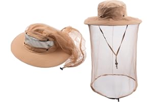 ZffXH Moskito-Insektenkopfnetz Hut Angelmütze Bienenzucht Imker-Schleier Hüte Fliegenwanzen-Schleier Haube