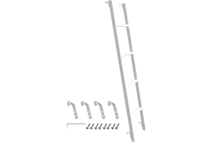 MIWOOYY Escalera Resistente para Litera de Caravana 127/140/152/168 cm, con 4 Ganchos y Tapas Antideslizantes, Estructura Metálica para Cama Individual en Hogar o Dormitorio (127 cm, Blanco)