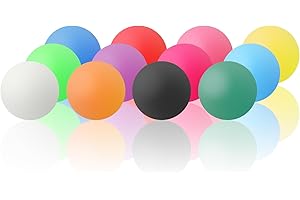 GroveEss 12 PCS Colored Table Tennis Balls,Games Training Ping Pong Balls,Cat Toys and Party Decoration Suitable Beginner Adult Not for Professional Athletes(Color Random)