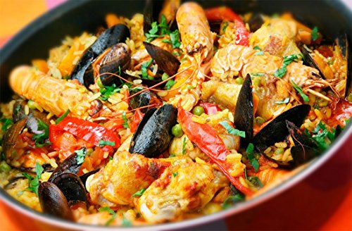 Menax – Paella Pfanne – Stahl Emailliert Antihaftbeschichtet – Original aus Spanien – 42 cm – 8 Portionen - 6