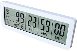 MOSTRUST Digital Countdown Days Timer - White Upgraded Big 999 Days Count Down Clock with Stand Strong Magnetic Back for Vacation Retirement Wedding Holiday