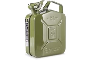 Oipps Invopak 5 Litre Metal Jerry Can, UN Approved Can for Petrol, Diesel, Fuel in Green